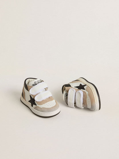 Junior June in nappa with suede inserts and black leather star - Golden Goose Kids
