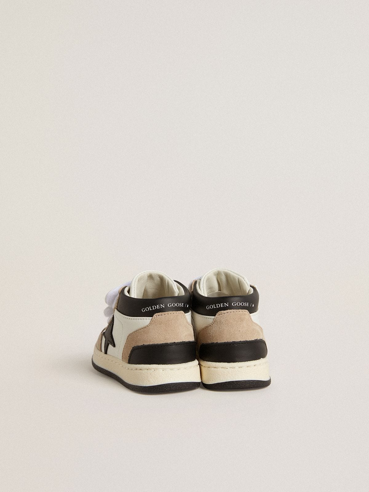 Junior June in nappa with suede inserts and black leather star - Golden Goose Kids