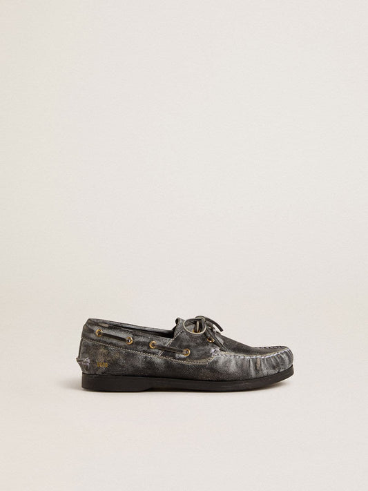 Junior Cruise loafer in black distressed leather - Golden Goose Kids
