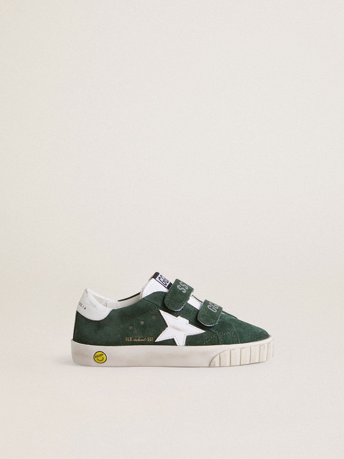 Old School Junior in green suede with white leather star and heel tab - Golden Goose Kids