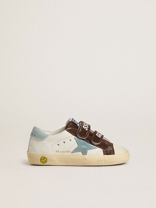 Old School Young in nappa with light blue suede star and brown suede inserts - Golden Goose Kids