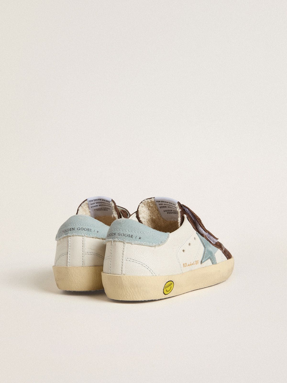 Old School Young in nappa with light blue suede star and brown suede inserts - Golden Goose Kids