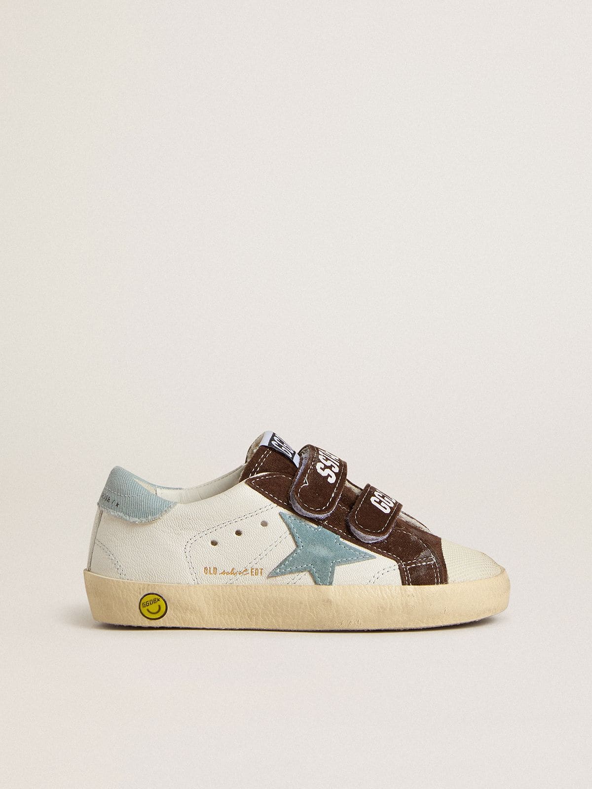 Teen Old School in nappa with light blue suede star and brown suede inserts - Golden Goose Kids