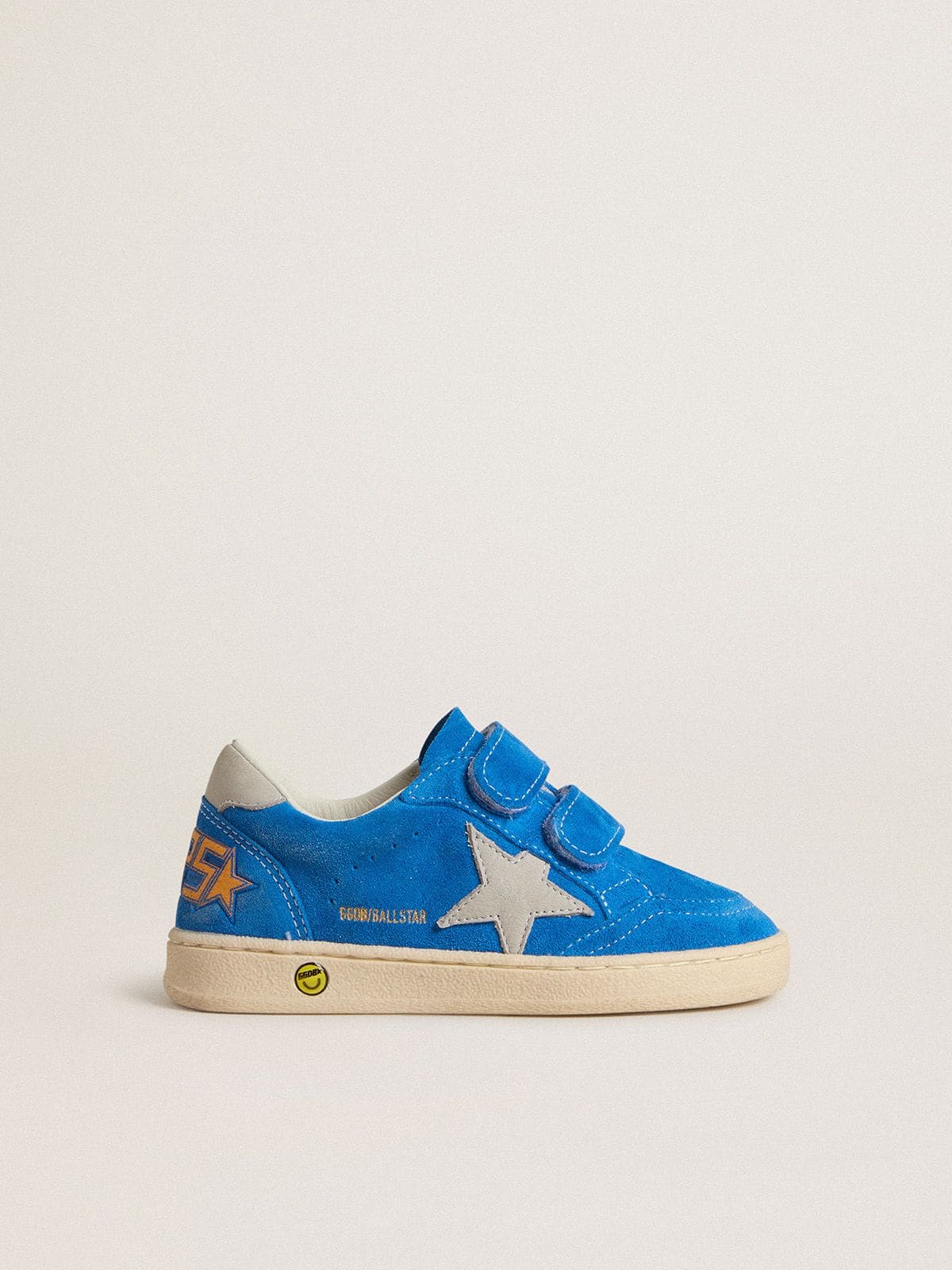 Young Ball Star in light blue suede with gray nubuck star and heel tab - Golden Goose Kids