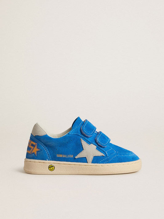 Teen Ball Star in light blue suede with gray nubuck star and heel tab - Golden Goose Kids
