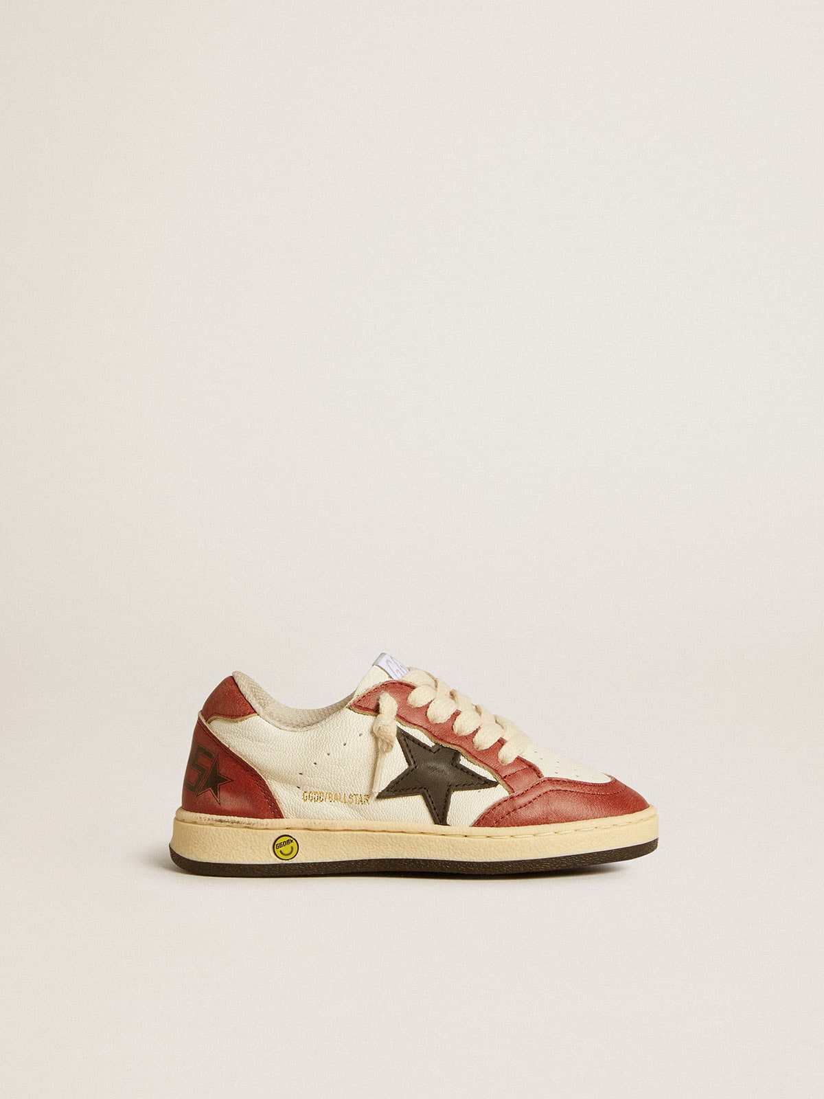 Ball Star Young in nappa with black star and red leather inserts - Golden Goose Kids