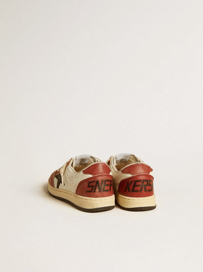 Ball Star Young in nappa with black star and red leather inserts - Golden Goose Kids