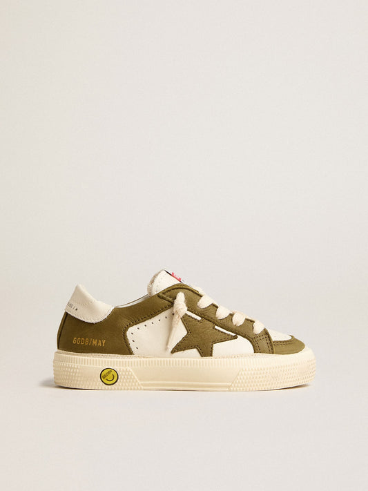 May Teen in white and military green leather - Golden Goose Kids