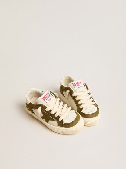 May Teen in white and military green leather - Golden Goose Kids