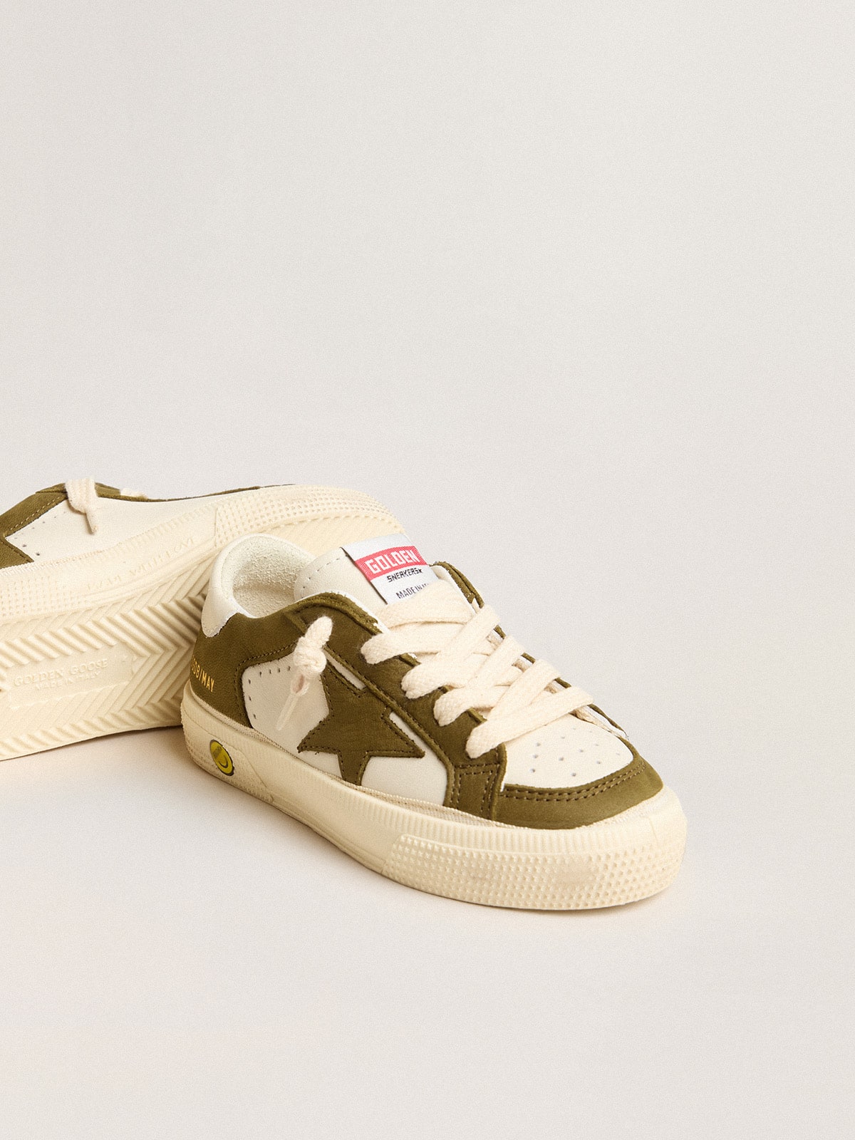 May Teen in white and military green leather - Golden Goose Kids