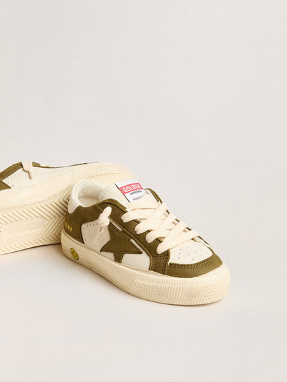 May Teen in white and military green leather - Golden Goose Kids