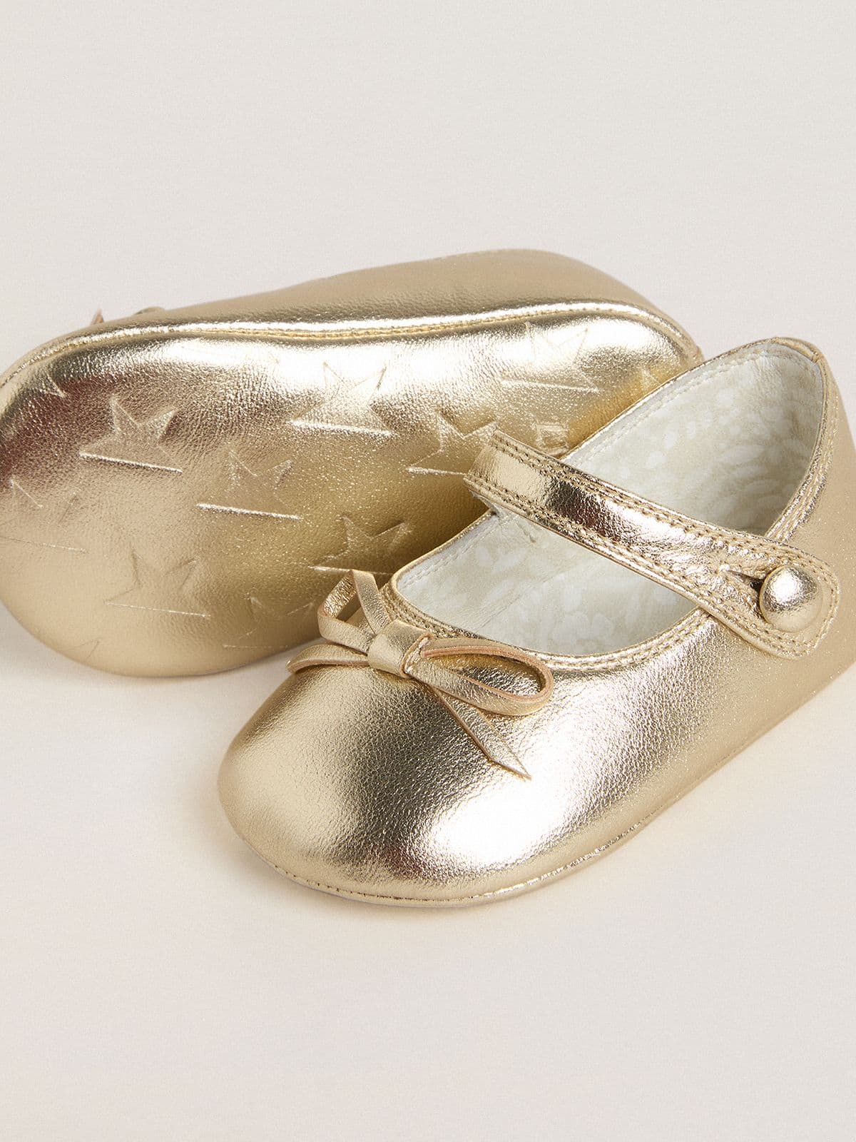 Sofi Baby ballet flats in gold leather - Golden Goose Kids