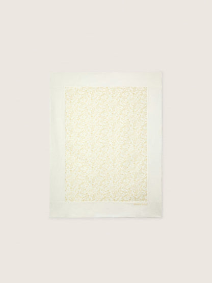 Journey Baby blanket in white cotton fleece with peach-pink mascot print - Golden Goose Kids
