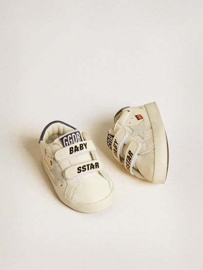 Baby School in nappa leather with musical print and white suede star - Golden Goose Kids