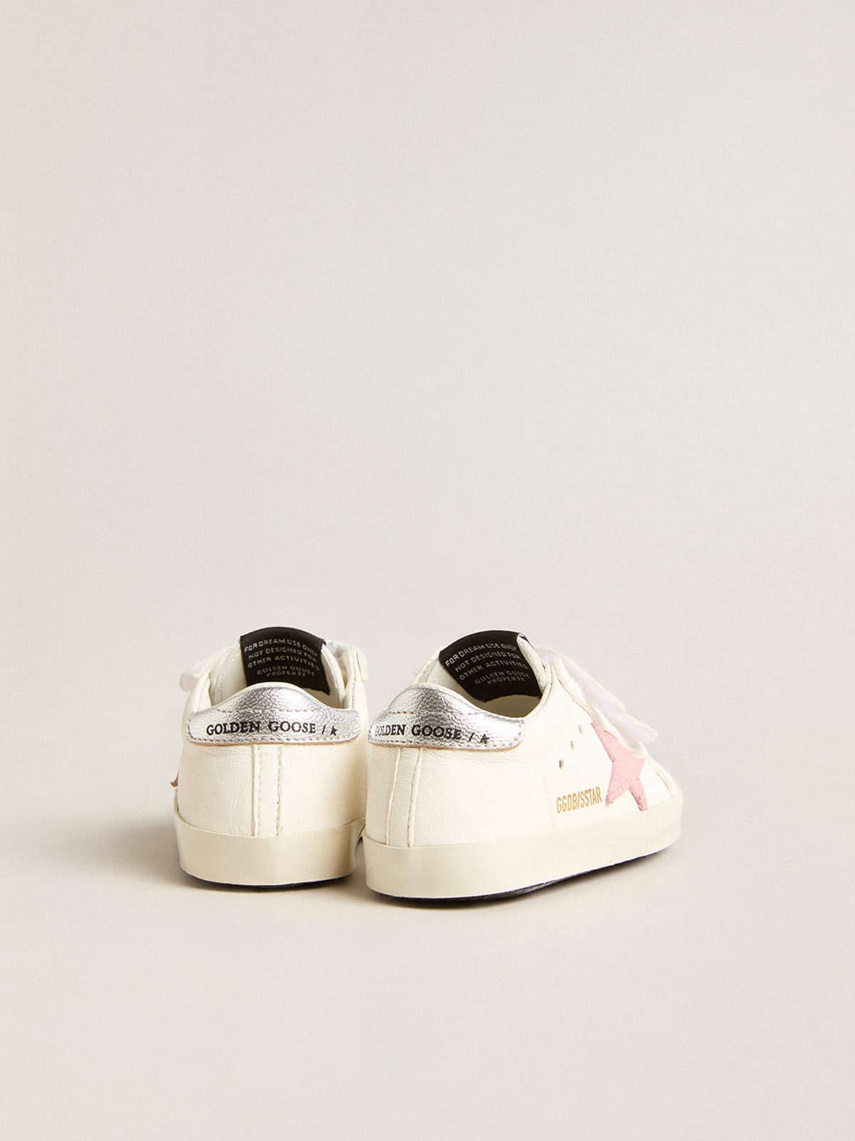 Baby Old School with pink leather star and silver leather heel tab - Golden Goose Kids